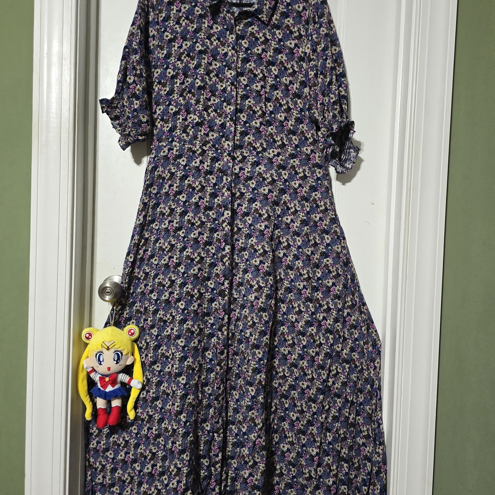 NATURAL LIFE Floral Maxi Dress - Navy and Pink